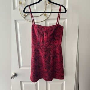 Reformation Crimson Snake Print Dress